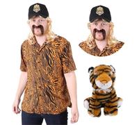 I LOVE FANCY DRESS Déguisement exotique Tiger King Joe pour adultes avec chapeau, perruque, moustache et peluche - Costume fantaisie d'émission de télé-réalité (XXXL)