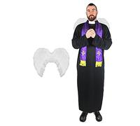 I LOVE FANCY DRESS Déguisement pour adulte avec ce costume de curé accompagné de sa paire d'ailes blanche pour s'envoler vers les cieux. L