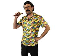 I LOVE FANCY DRESS Déguisement pour adulte du plus célèbre baron de la drogue avec une chemise + une perruque + une moustache + un cigare. Idéal pour les enterrements de vie de garçon. (Large)