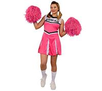 I LOVE FANCY DRESS Déguisement pour Femme de Cheerleader avec Un Ensemble Rose Haut et Jupe en 1 pièce + Une Paire de Pompoms Roses. Idéal pour Les enterrements de Vie de Jeune Fille. (Medium)