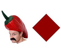 I LOVE FANCY DRESS Déguisement pour la fête du Piment d'Espelette avec Un Chapeau + Un Bandana Rouge pour Adulte.