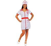 I Love Fancy Dress Déguisement Robe d’infirmière pour Femme avec détails Rouges et Chapeau Assorti