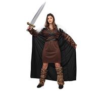 I LOVE FANCY DRESS Déguisement Viking pour Femme - Y Compris: Déguisement Viking, Une Cape Noir avec Faux Fourrure et Une épée - Disponible en 5 Taille