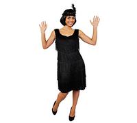 I LOVE FANCY DRESS- Gangster Robe garçonne de Luxe pour Femme avec Coiffe Assortie, Uni, ILFD4610L, Noir, L