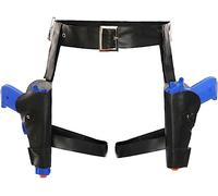I LOVE FANCY DRESS Holsters de cuisse avec deux pistolets en plastique pour Halloween - Accessoire de costume - Chasseur au trésor Cosplay Jeu vidéo - Ceinture noire et pistolets, Taille unique