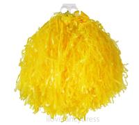 I LOVE FANCY DRESS Jumbo Cheerleader Pompon - Paquet de 1 - Pompon à Pompon Jaune avec Prise pour Les Doigts - ÉUA Américain Cheerleader École de Danse Déguisement Accessoire
