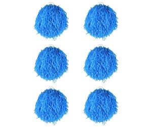 I LOVE FANCY DRESS Jumbo Cheerleader Pompon - Paquet de 6 - Pompon à Pompon Bleu avec Prise pour Les Doigts - ÉUA Américain Cheerleader École de Danse Déguisement Accessoire