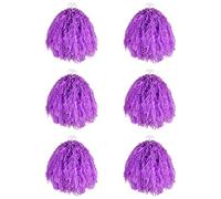 I LOVE FANCY DRESS Jumbo Cheerleader Pompon - Paquet de 6 - Pompon à Pompon Violet avec Prise pour Les Doigts - ÉUA Américain Cheerleader École de Danse Déguisement Accessoire