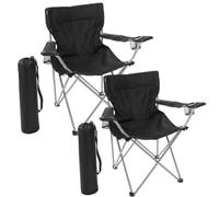 I LOVE FANCY DRESS Lot de 2 chaises de camping légères et pliables avec porte-gobelets et sac de transport - Lot simple et multiple pour festivals, camping, pêche et utilisation dans le jardin