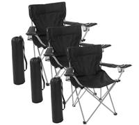 I LOVE FANCY DRESS Lot de 3 chaises de camping légères et pliables avec porte-gobelets et sac de transport - Lot simple et multiple pour festivals, camping, pêche et utilisation dans le jardin