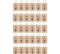 I LOVE FANCY DRESS Lot de 3 sacs cadeaux de Noël en papier kraft avec illustration du Père Noël - Sacs à friandises et cadeaux de vacances avec poignées - Petits sacs réutilisables pour fêtes festives