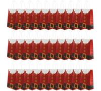 I LOVE FANCY DRESS Lot de 30 sacs cadeaux avec poignées en forme de costume de Père Noël rouge - Petits sacs à friandises festifs pour bonbons, cadeaux - Fournitures de fête de Noël