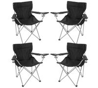 I LOVE FANCY DRESS Lot de 4 chaises de camping légères et pliables avec porte-gobelets et sac de transport - Lot simple et multiple pour festivals, camping, pêche et utilisation dans le jardin
