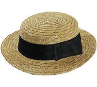 I LOVE FANCY DRESS LTD Chapeau de canotier de Paille Couleur blé pour Homme avec Son Ruban Noir. ( X48 )