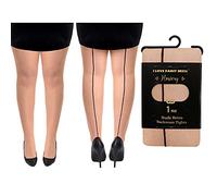 I LOVE FANCY DRESS LTD Collants opaques avec couture arrière - Taille XL - Couleur chair - Pour femme - Style rétro - Filet de pêche standard