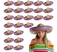 I LOVE FANCY DRESS LTD Sombrero Méxicain en Paille au Bord Bleue pour Adulte, Unisexe. Ideal pour Les enterrements de Vie de garçon au Soleil. ( X24 )