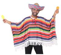 I LOVE FANCY DRESS Poncho mexicain adulte - Costume multicolore pour homme et femme
