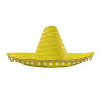I LOVE FANCY DRESS Sombrero jaune à pompons pour adulte. Ideal pour les enterrements de vie de garçon ou de jeune fille.