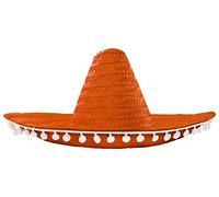 I LOVE FANCY DRESS Sombrero orange à pompons pour adulte. Ideal pour les enterrements de vie de garçon ou de jeune fille. (X6)