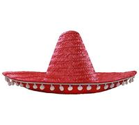 I LOVE FANCY DRESS Sombrero rouge à pompons pour adulte. Ideal pour les enterrements de vie de garçon ou de jeune fille. (X6)