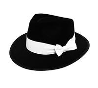 I LOVE FANCY DRESS Un Chapeau pour Adulte Noir à Bande Blanche avec Un Petit nœud de 60cm. Idéal pour Les Jours de Soleil.