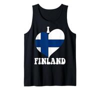 I Love Finland Proud Finnish Pride Drapeau Finlande Motif cœur Débardeur