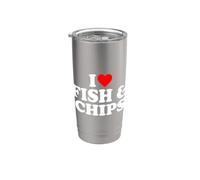 I Love Fish And Chips, I Heart Fish And Chips Gobelet isotherme en acier inoxydable double paroi