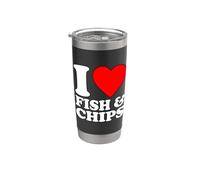 I Love Fish And Chips, I Heart Fish And Chips Gobelet isotherme en acier inoxydable double paroi