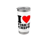 I Love Fish And Chips, I Heart Fish And Chips Gobelet isotherme en acier inoxydable double paroi