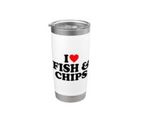I Love Fish And Chips, I Heart Fish And Chips Gobelet isotherme en acier inoxydable double paroi