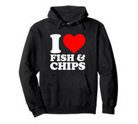 I Love Fish and Chips, I Heart Fish and Chips Sweat à Capuche