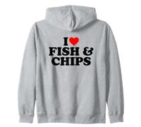 I Love Fish and Chips, I Heart Fish and Chips Sweat à Capuche