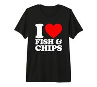 I Love Fish and Chips, I Heart Fish and Chips T-Shirt Haut de Gamme
