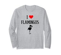 I Love Flamingos I Heart Flamingos Birdie Lover Birdie Lover Bird Watcher Manche Longue