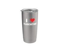 I Love Floriculture Cœur Horticulture Agriculture Fleurs Gobelet isotherme en acier inoxydable double paroi