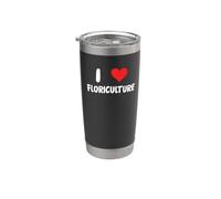 I Love Floriculture Cœur Horticulture Agriculture Fleurs Gobelet isotherme en acier inoxydable double paroi