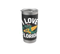 I Love Florida Alligator Surf Fun Design Gobelet isotherme en acier inoxydable double paroi