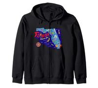 I Love Florida T Shirt, Cute Colorful Florida Graphic Map Sweat à Capuche