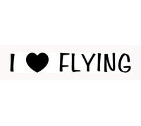 I Love Flying Sticker Car Window Vinyl Decal Jet Pilot Fly Plane Helicopter Air - Die Cut Vinyl Decal for Windows, Cars, Trucks, Tool Boxes, laptops, MacBook - virtually Any Hard, Smooth Surface