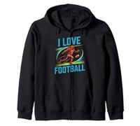 I Love Football Joueur de Football américain Sweat à Capuche