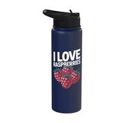 I Love Framboises Fresh Berry Passion Stainless Steel Insulated Water Bottle