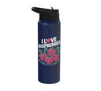 I Love Framboises Fresh Berry Passion Stainless Steel Insulated Water Bottle