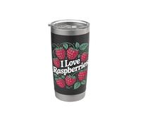 I Love Framboises Fruit Passion Garden Delight Gobelet isotherme en acier inoxydable double paroi