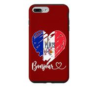 I Love France Bonjour Paris Drapeau Coeur Cool Quatorze Juillet Coque pour iPhone 7 Plus/8 Plus