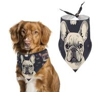 I Love French Bulldog Bandana triangle pour chien en polyester lavable Bavoirs mignons pour animaux de compagnie pour chiens de taille moyenne et grande taille chiots et chats