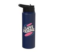 I Love Frisbee Rétro Throwback Fun Stainless Steel Insulated Water Bottle