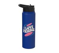I Love Frisbee Rétro Throwback Fun Stainless Steel Insulated Water Bottle