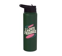 I Love Frisbee Rétro Throwback Fun Stainless Steel Insulated Water Bottle
