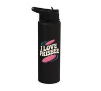 I Love Frisbee Rétro Throwback Fun Stainless Steel Insulated Water Bottle