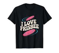 I Love Frisbee Rétro Throwback Fun T-Shirt Graphique avec Valeur, Homme, Noir, L